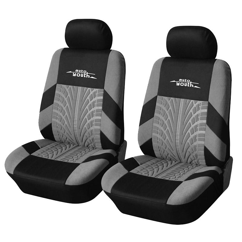 2/5pcs Car Seat Covers Set Universal Fit Most Cars Covers with Tire Track Embroidery Detail Styling Car Seat Protector