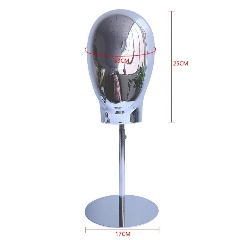Height 45-58cm Wig Holder Mannequin Head Model Versatile Tabletop Stable Metal Base for Business Personal Use Hairpieces Caps