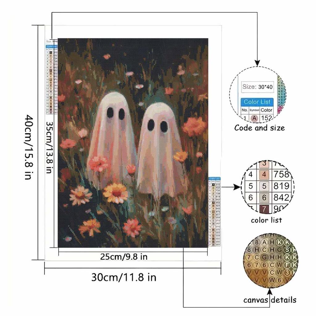 Halloween diamond painting kit lovely flowers spirits handmade diy painting home decoration painting