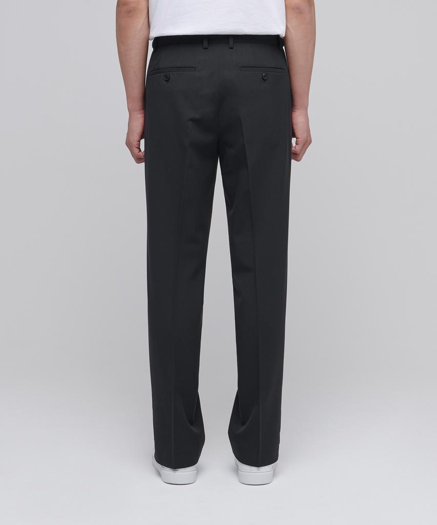 MUSINSA STANDARD Semi-Wide Slit Hidden Banding Slacks [Dark Gray]