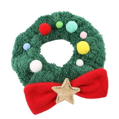 Choker for Dog Collar Pompoms Necklace Christmas Pet Neck Jewelry Bowknot