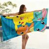 Sky Pokemon Beach Towel, Microfiber Quick Dry Breathable Large Size,Vacation Bathroom,Pikachu & Starters Print Towel for Kids