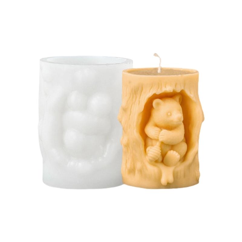Lovely Bear Candle Mould Silicone Molds Ornament Molds Castings Molds Cartoon Animal Plasters Molds Craft Supplies