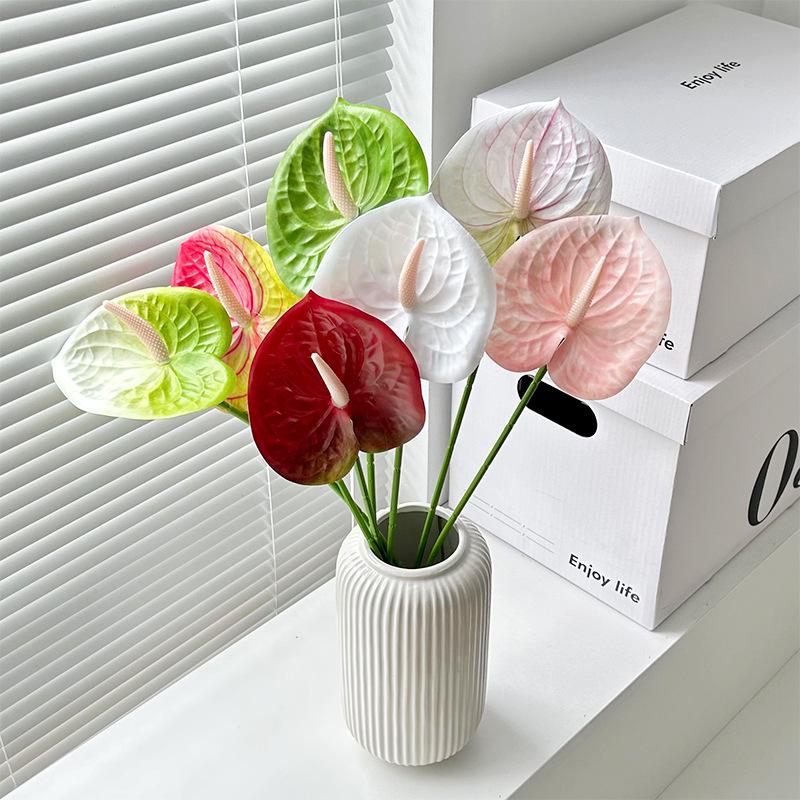 Fiore Artificiale Anthurium Rosso Flamingo Stampato in 3D per Matrimoni e Arredamento Casa