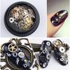 Mixed Patterns Time Gear Flowers 3D Flakes Nail Sequins Manicure Decor Hollow Metallic