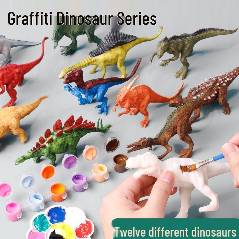 DIY Dinosaurier-Modell Malset für Kinder - Kreatives Graffiti-Spielzeug für Jungen und Mädchen