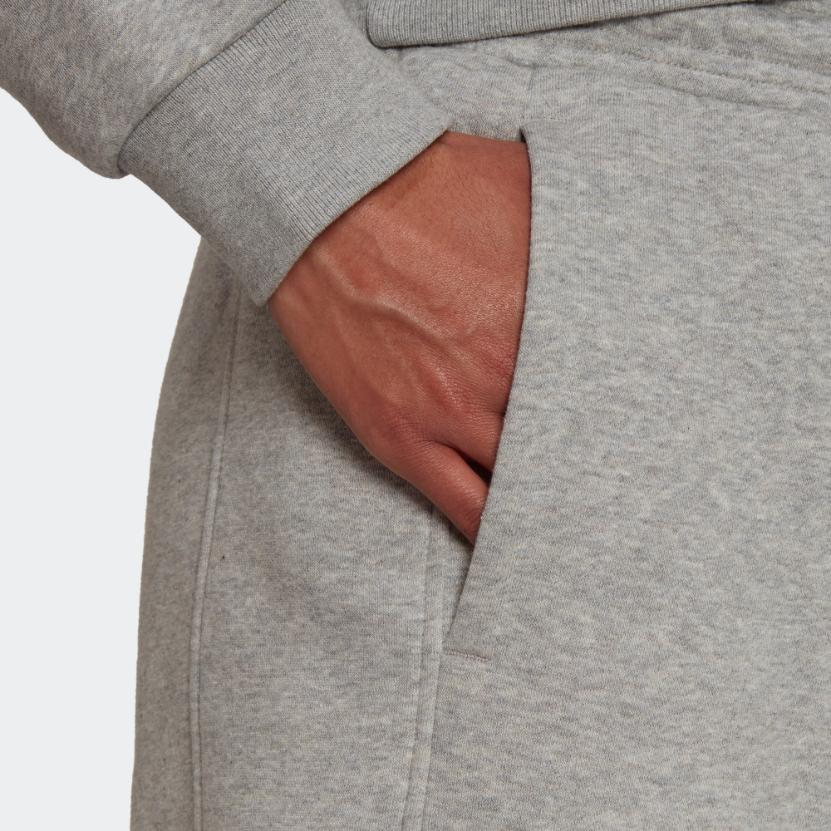 Adidas Womens All Season Pants Solid Color Logo Embroidery Drawstring Cuffed Sports Pants Women Pants Gray HK0442