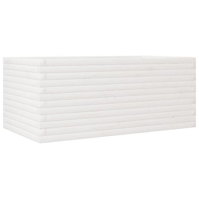 VidaXL Jardinière blanc 110x60x45,5 cm bois de pin massif, jardinière d'extérieur, bac à fleurs, boîte à plantes, jardinière 847284