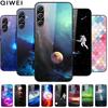 Tempered Glass Phone Cases for Samsung A15 4G 5G Cover Silicone Bumper Hard PC Covers for Samsung Galaxy A15 A 15 Shells Space