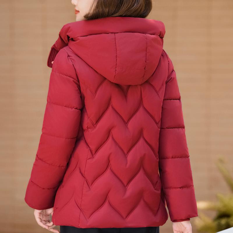 Paltoane de iarnă pentru femei cu glugă, casual, groase, călduroase, scurte, tip parka, jachete de damă