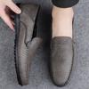 Fashion Men Casual Leather Shoes Luxury Italian Soft Men Loafers Handmade Moccasins Men Breathable Slip on Boat Shoes Plus Size