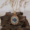 S925 Sterling Silver Natural Amethyst Citrine Topaz Colored Treasure Necklace Women'S Light Luxury Fashion Sense