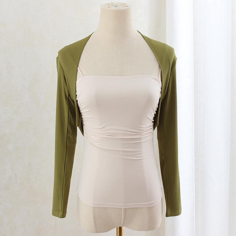 Women's Snowfall Style Cardigan: Lightweight Spring & Autumn Shawl, Cropped Air-Conditioned Jacket, Ballet Dance Camisole.