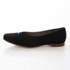 IK Plus Center Seam Stud Flat Pumps, 1625-11, Women's, Black Suede, Size 25.5 Cm, 2E
