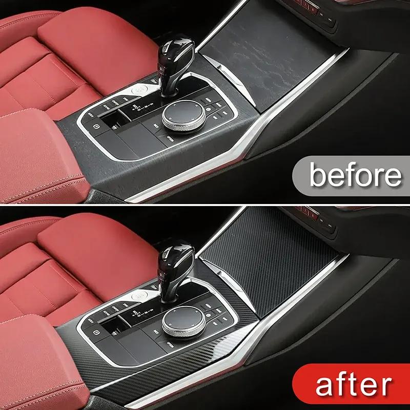 Stainless Steel Center Console Gear Shift Frame Decoration Cover Trim For BMW 3 Series G20 G28 - LHD Car Styling