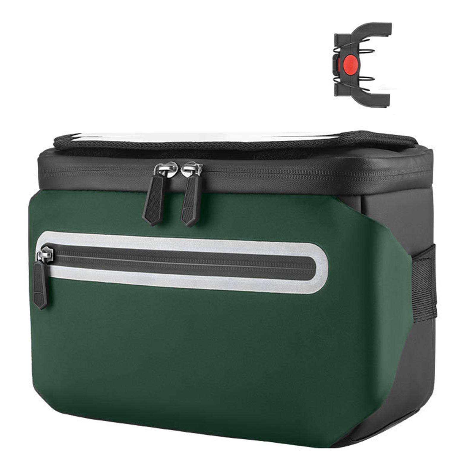 

Large Bicycles Front Storage Pouch Reflective Cycling Handlebar Bag with Shoulder Strap Waterproof Bike Front Frame Bag темно серый