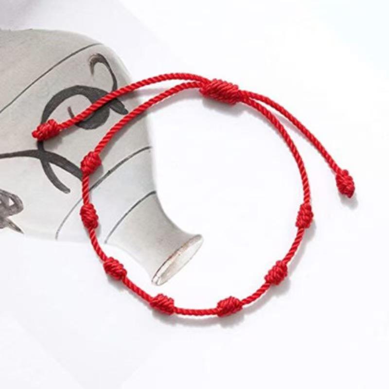 1pcs Chinese New Year Red Lucky Bracelet, Minimalist Handmade Braided Friendship Bracelets For Men And Women