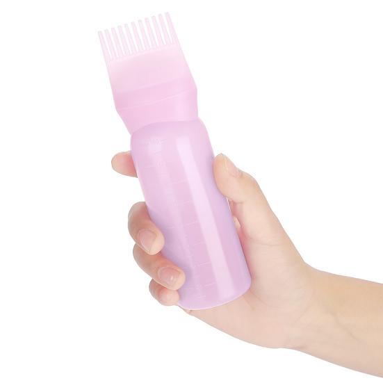 Barber Shampoo Bottle 120ml High-Density Plastic Hair Dye Applicator with Comb Scalp Massage Portable Salon Essential