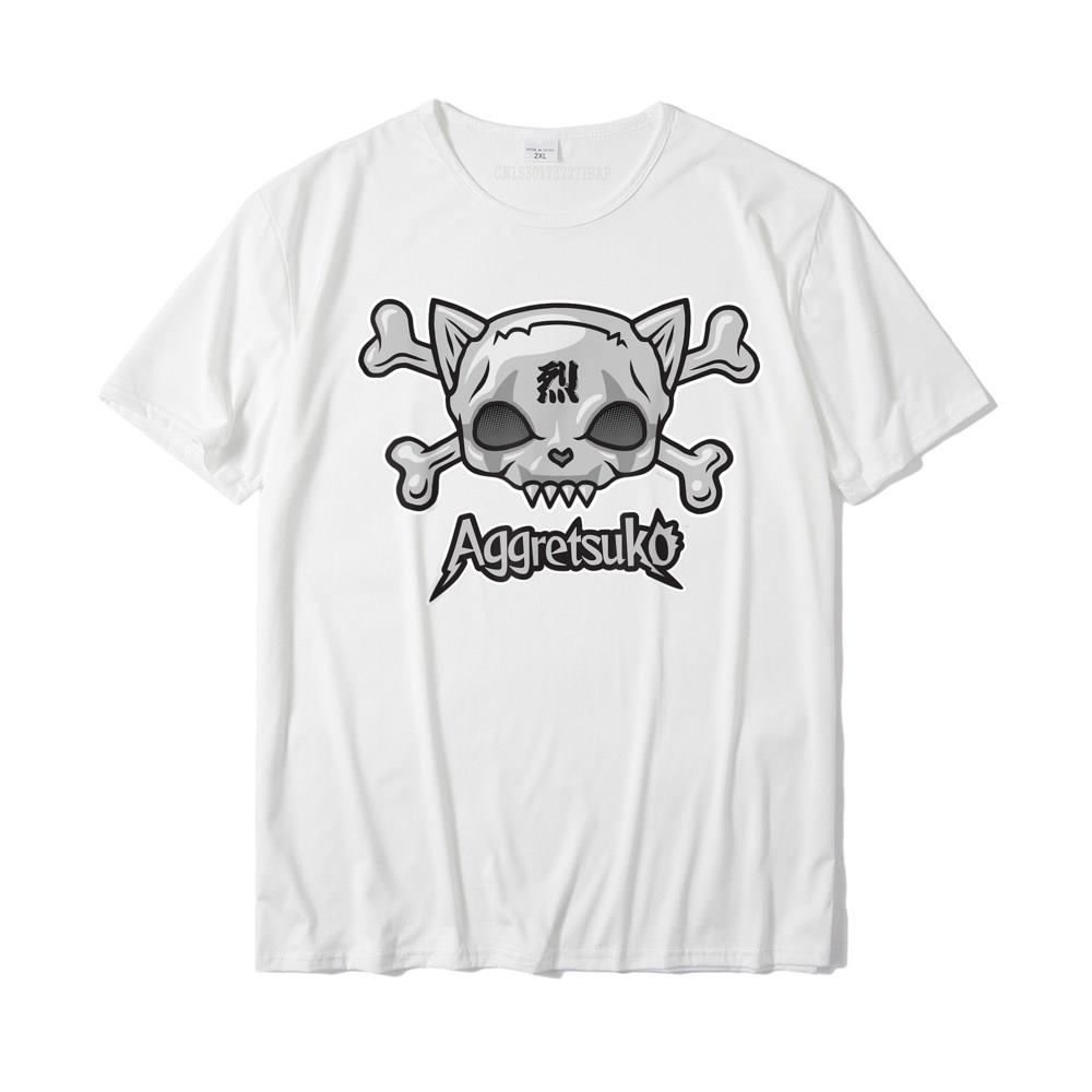 Aggretsuko Skull And Crossbones Tee Shirt Cotton Tops Shirts Funny Funky Normal Top TShirts Happy New Year