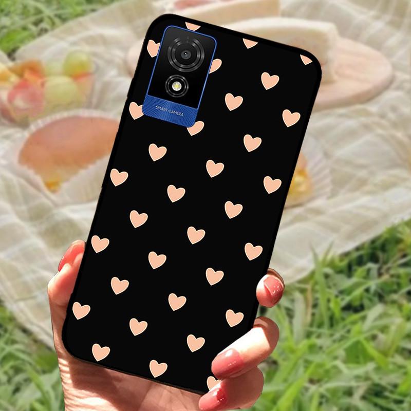 Per cover custodia TCL 501 Per TCL501 Silicone Morbido Marmo Nero Paraurti Funda Coque per TCL 501 T433D Protezione Completa 2024