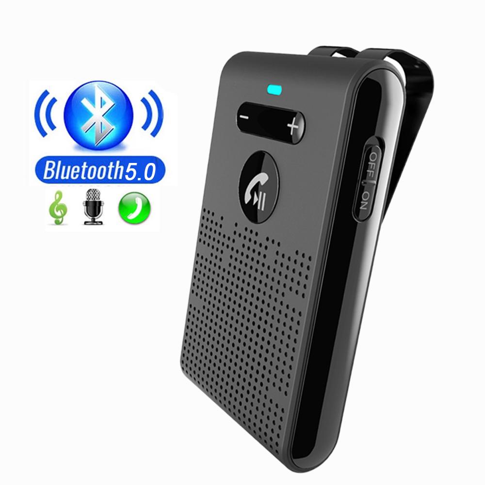 

V5.0 Bluetooth Speaker Handsfree Car Kit Sun Visor Clip Wireless Audio Receiver Speakerphone Loudspeaker Music Player With Mic