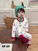 Autumn and winter pure cotton cartoon boneless loungewear baby clothes 280g wool pull frame boys pajamas set