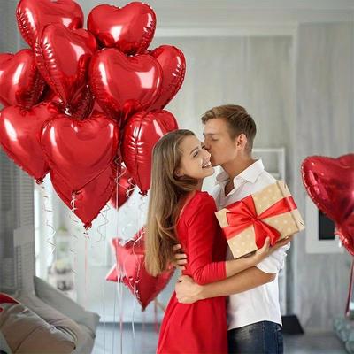 12pcs/Set Black Heart Balloons 18 Inch Heart Foil Mylar Balloons for Birthday Party, Wedding, Valentine Day Decorations