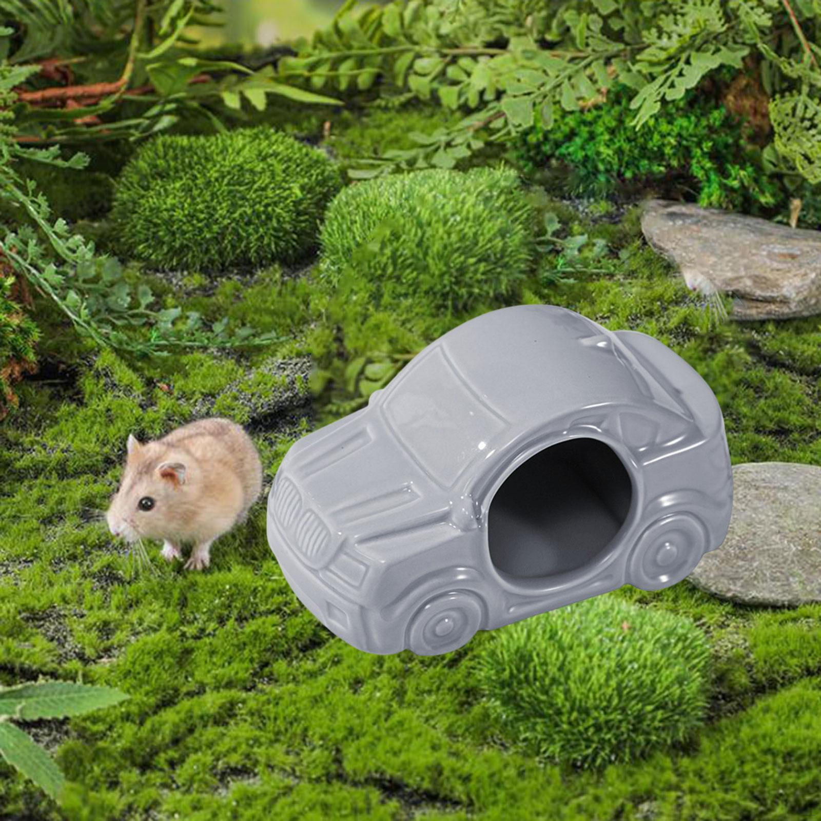 Ceramic Hamster House Hideaway Car Shaped Decorative Summer Cave Habitat for Rats Gerbil