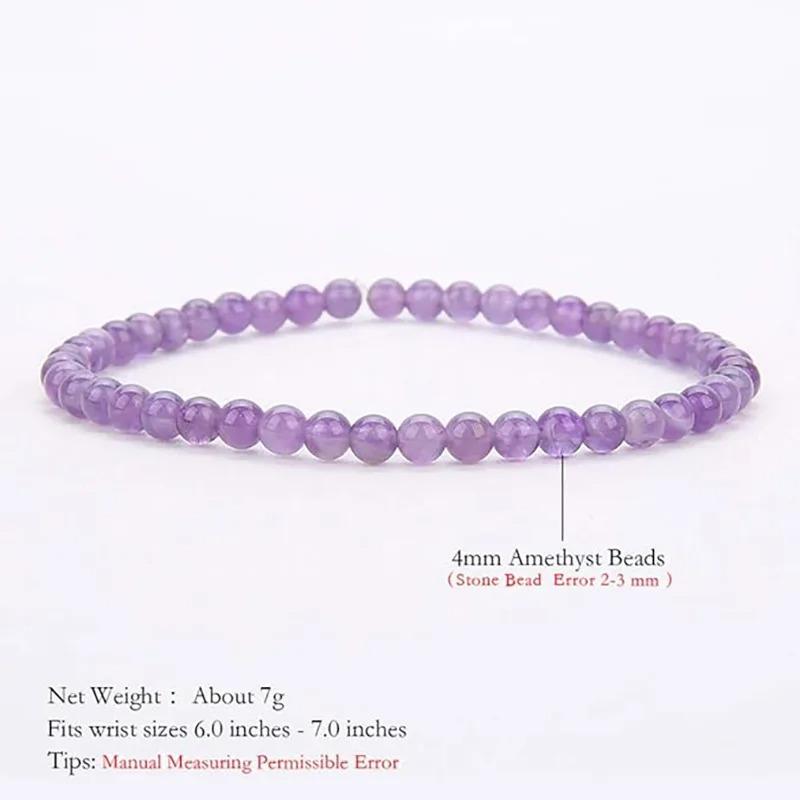 Natural Stone Beads Elastic Bracelets For Women Men 6mm Amethyst Quartzs Agates Black Onyx Beads Bracelet Female Jewelry Bangle