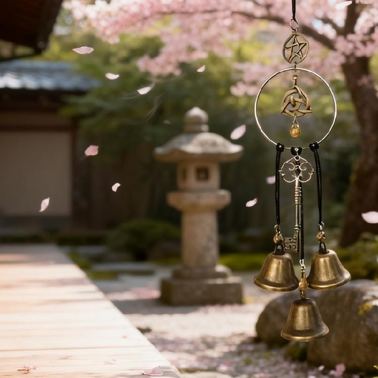 Wiccan Bells Wind Chimes Witch Wind Chimes Door Hangers Hanging Witch Bells Protections Witchcraft Decors Home Decors