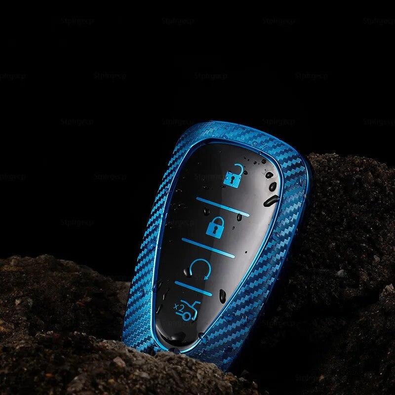 Husa pentru chei de mașină cu model de carbon TPU cu 4 butoane pentru Chevrolet Chevy Malibu Camaro Cruze Traverse Spark Equinox Sonic Volt Bolt