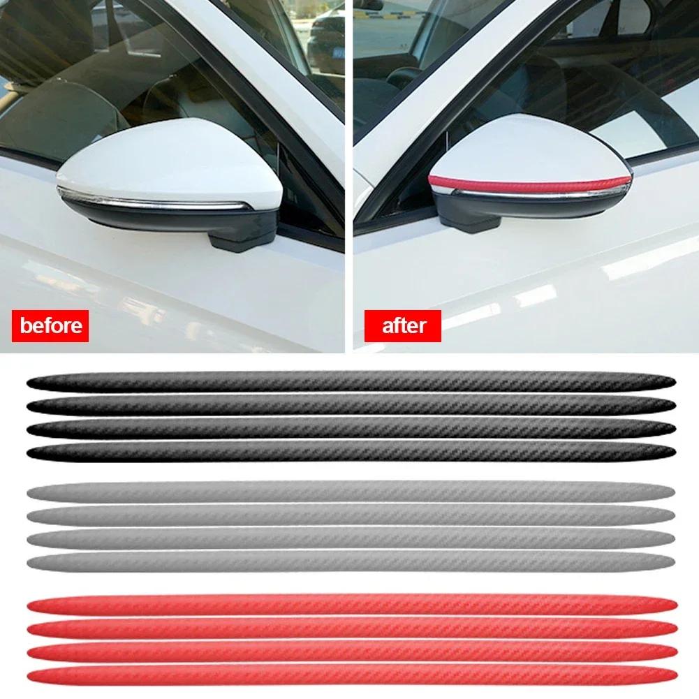 4pcs Carbon Fiber Car Door Edge Protector Strip Anti Collision Sticker Car Bumper Guard Corner Protection Crash Rubber Strips