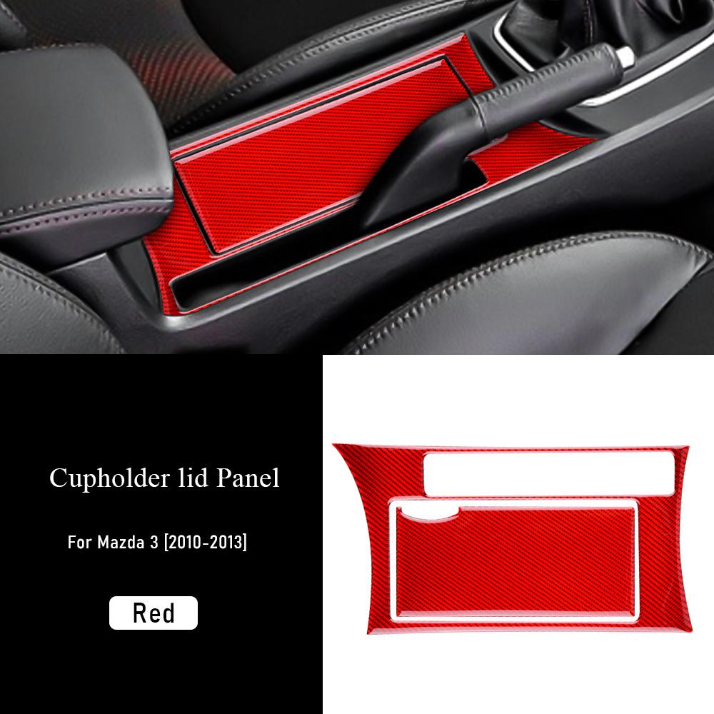 Real Carbon Fiber Car Water Cup Holder Cover Panel Sticker for Mazda 3 2010 2011 2012 2013 Trim Interior Car Styling Accessories