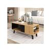 Elégante : 100 x 60 x 45 cm table basse en bois coloré et noir, table basse avec tiroir supplémentaire