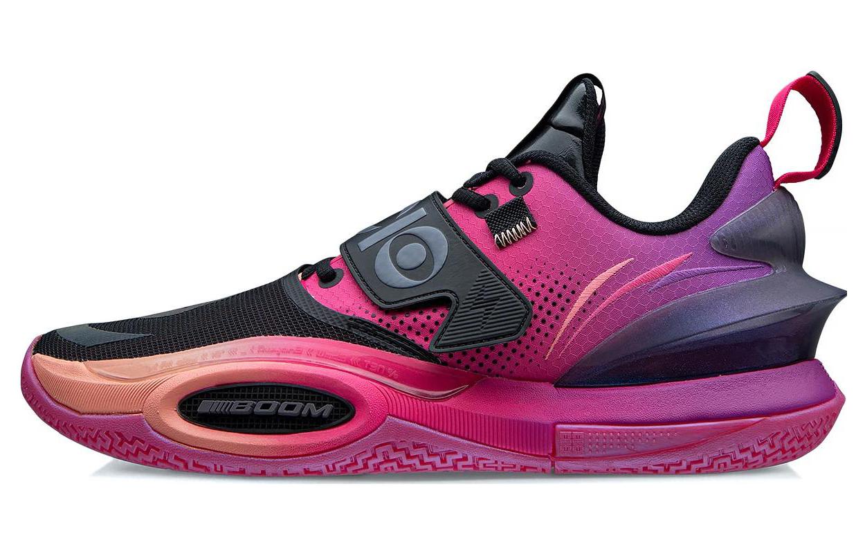 Li Ning All City 10 V2 Нескользящие, износостойкие, дышащие низкие баскетбольные кроссовки мужские Черный Красный Фиолетовый ABAS059-7 46