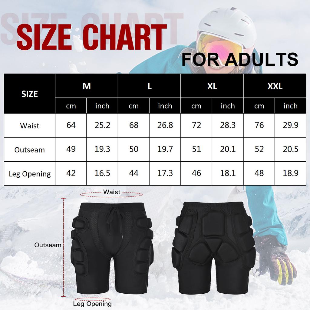 Gepolsterte Snowboard-Schutzshorts, gepolsterte Hüftprotektor-Shorts zum Skifahren und Skaten