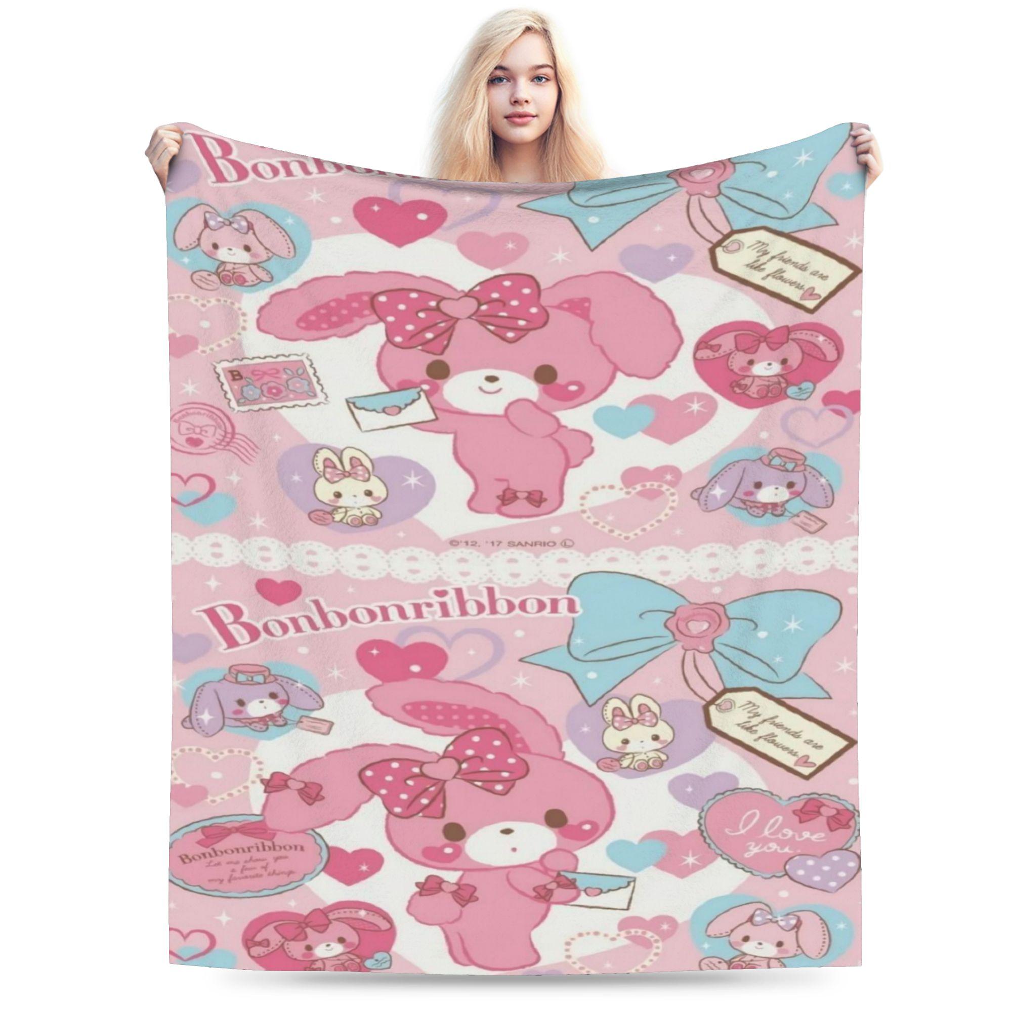 

bonbonribbon cute bonbon ribbon Merch Blankets Lightweight Thin Flannel Throw Blankets Cozy Bedspread 75cmx90cm