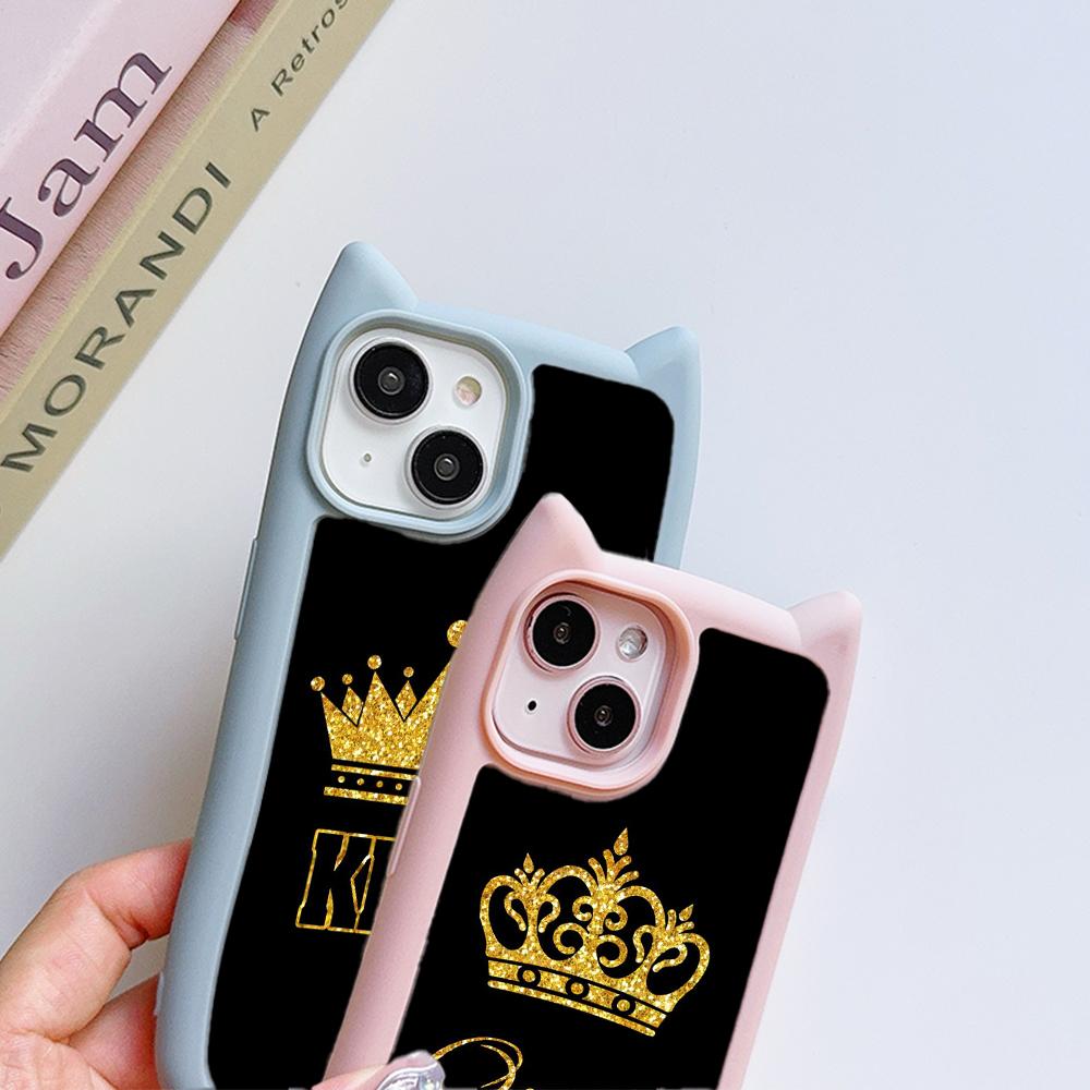 Мягкие чехлы для телефонов с кошачьими ушками для iPhone 16 15 13 12 11 Pro Max 14 Plus — фото 3