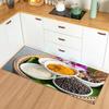 Tappetini per Pavimento Cucina di Casa con Motivo di Ingredienti e Spezie Decorazione Ingresso Tappetini per Pavimento