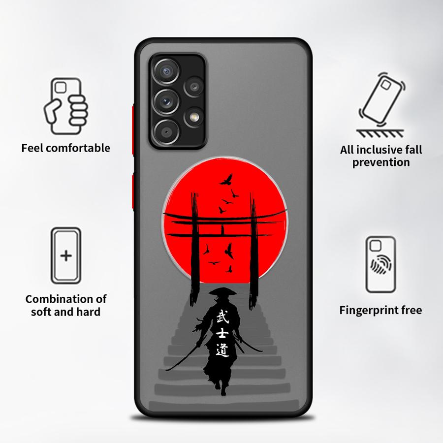 Japanese Samurai Phone Cover Case for Samsung Galaxy A35 A17 A52 A54 A53 A52S A72 A34 A36 A16 A15 A14 A23 A56 A55 A73 A33