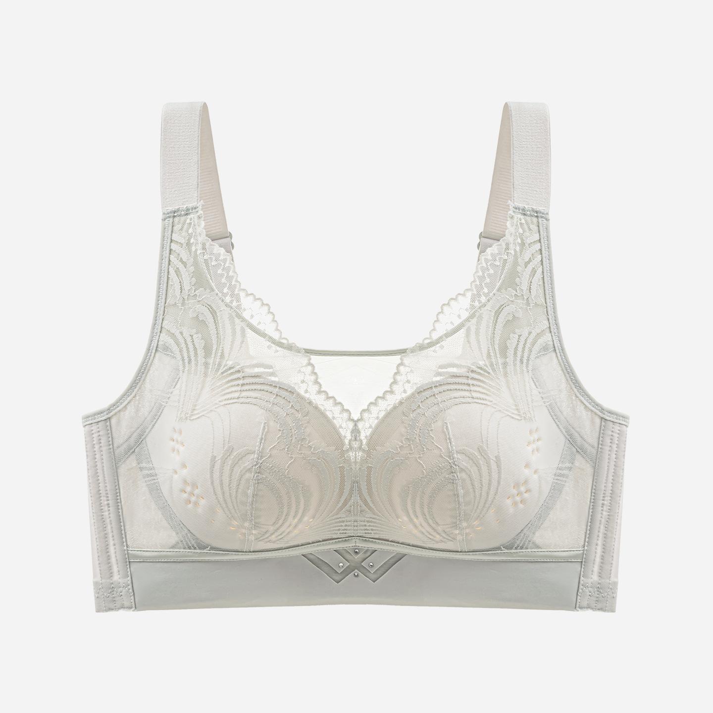 

Women s Summer Thin Lace Gauze with Breast Wrap and Anti Sagging Adjustable Underwear 44/100BCD сірий