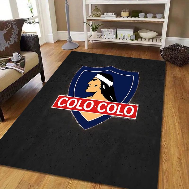 CSD Colo‑Colo Flannel Pattern Square Carpet,Area Rug,Carpet Rug for Living Room Bedroom Sofa Playroom Decor,Non-slip Floor Mat