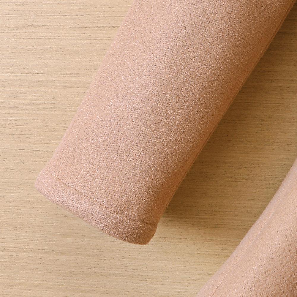 Dětské oblečení Nové produkty pro velké děti a dívky Zimní vlněný límec Velké klopy Vlněný jednobarevný kabát