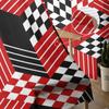 Red Black Geometric Abstrac Middle Ages Voile Sheer Curtains Living Room Window Tulle Curtain Kitchen Bedroom Drapes Home Decor