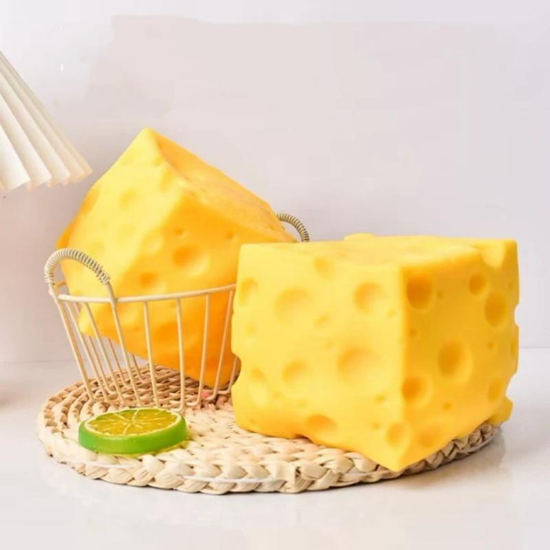 Giant Cheese Squeeze Toy Extra Large Size Cheese Squishy Fidget Toys Slow Rebound Shapeable Venting Ball