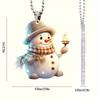 Candle Cute Handheld Snowman Pattern Acrylic Pendant For Christmas Decoration