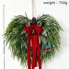 Christmas Wreath With Red Berries Bow Plastic Holiday Decor Home Door Wall 50cm