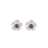 Natural Lapis Lazuli Gemstone 925 Sterling Silver Flower Shape Stud Earrings0.5" EE-157-21