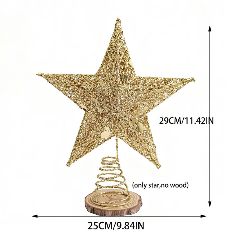 Glitter Christmas Tree Topper Star Sliver Gold Xmas Tree Ornaments Top Decor Christmas New Year Navidad Noel Natal Decor 2026 7