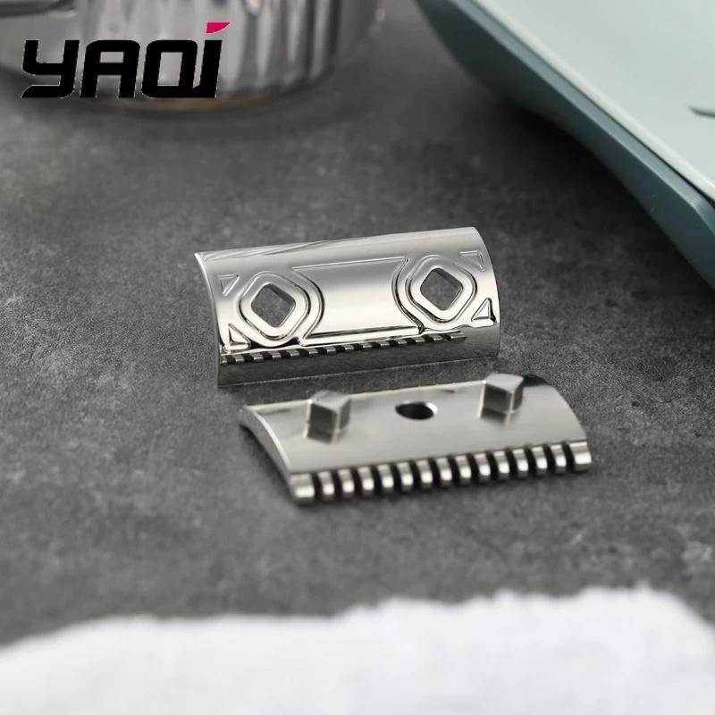 YAQI Harlequin Sicherheitsrasierer Kopf 316 Edelstahl Poliert 0,90 mm Klingenspalt